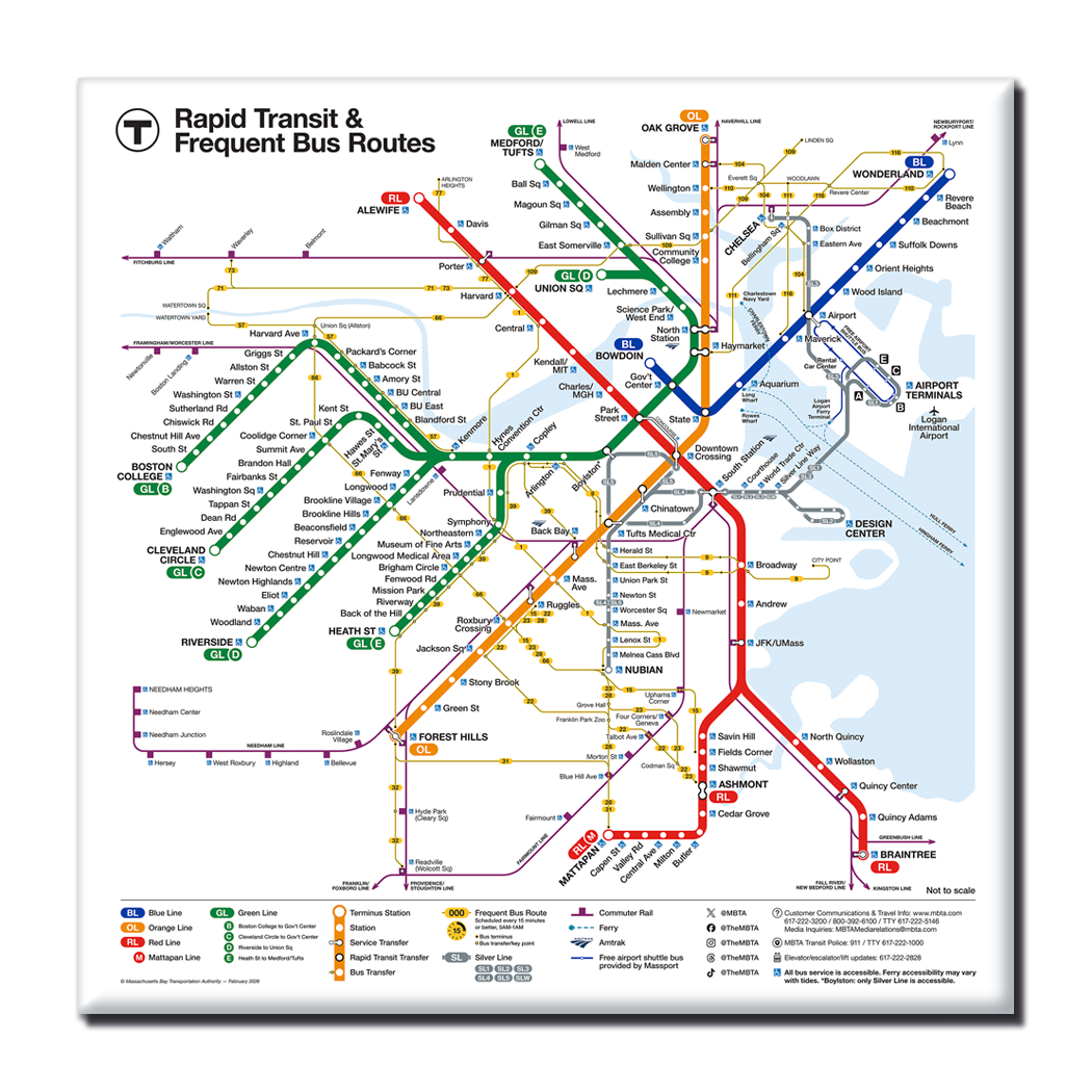 Boston MBTA Map Magnet
