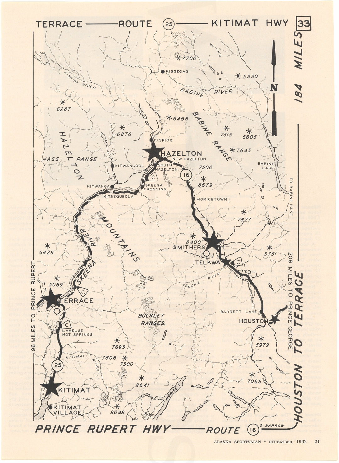 Prince Rupert Highway 33: Houston to Terrace, BC 1962