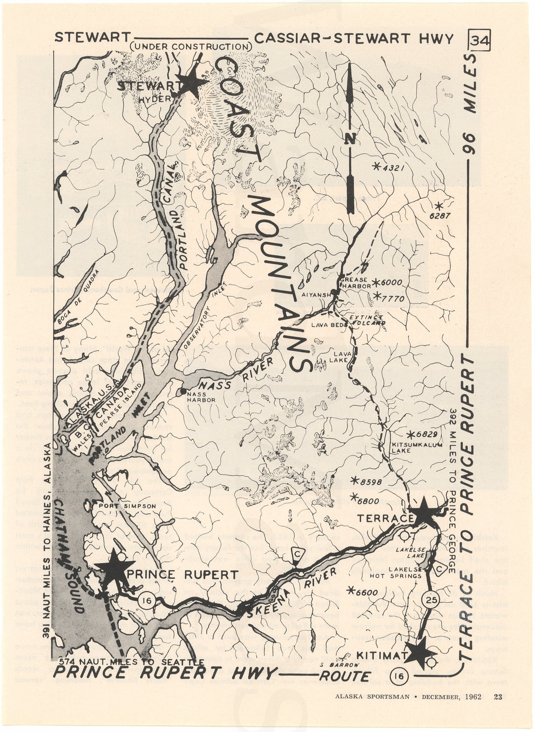 Prince Rupert Highway 34: Terrace to Prince Rupert, BC 1962