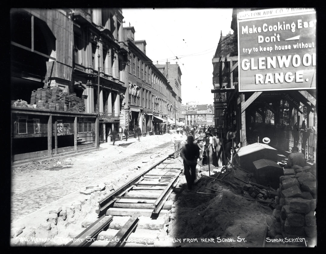 Streetcar Track Removal on Tremont Street, Boston, Massachusetts, September 12, 1897