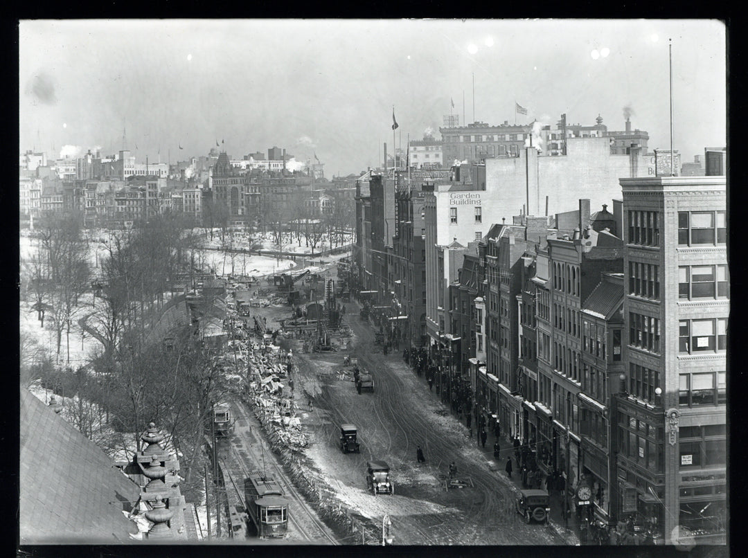 Subway Construction at Public Garden and Tremont Street, Boston, Massachusetts Circa 1895