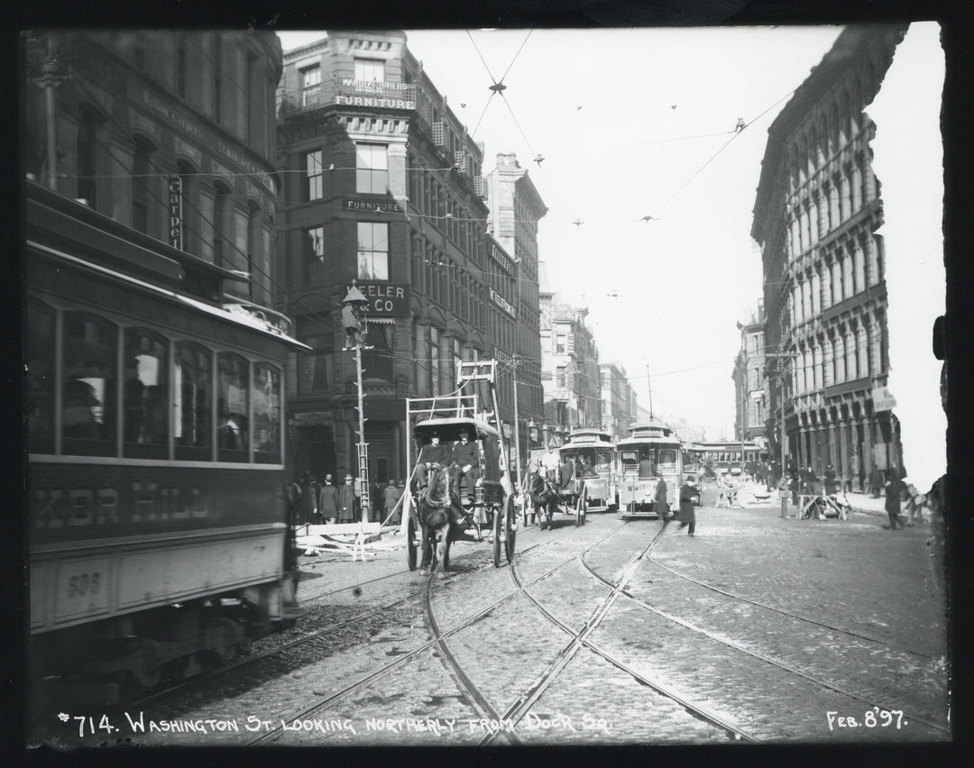 Washington Street Looking Northerly from Dock Square, Boston, Massachusetts, February 8, 1897