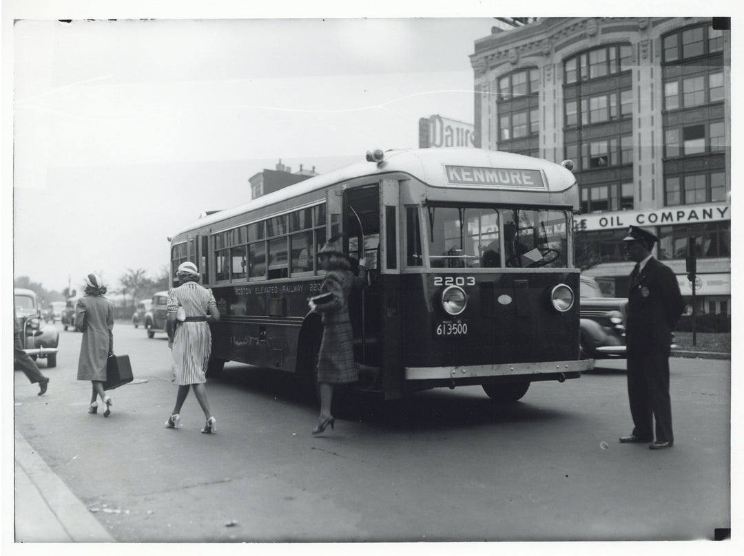 Boston Elevated Railway Co. Bus #2203 at Kenmore Square, Boston, Massachusetts