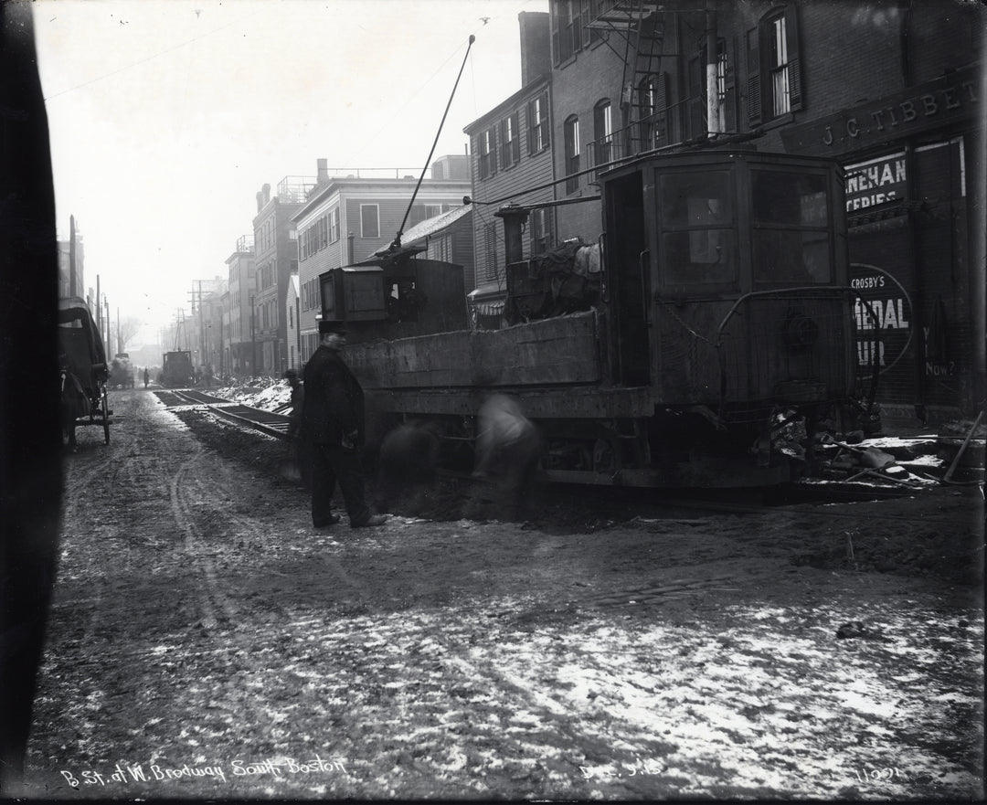 B Street at West Broadway, South Boston, Massachusetts, December 9, 1915