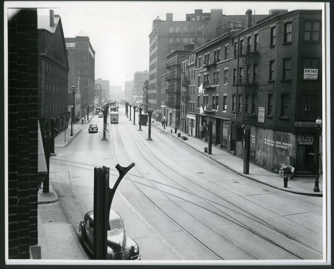 Commercial Street with Remnants of the Atlantic Avenue Elevated, Boston, Massachusetts Circa 1945