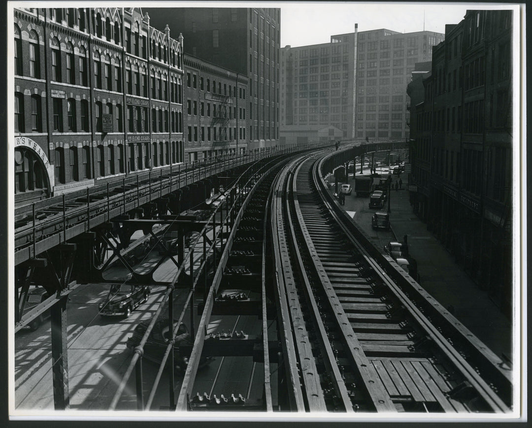 Atlantic Avenue Elevated at Rowe's Wharf, Boston, Massachusetts Circa Early 1942