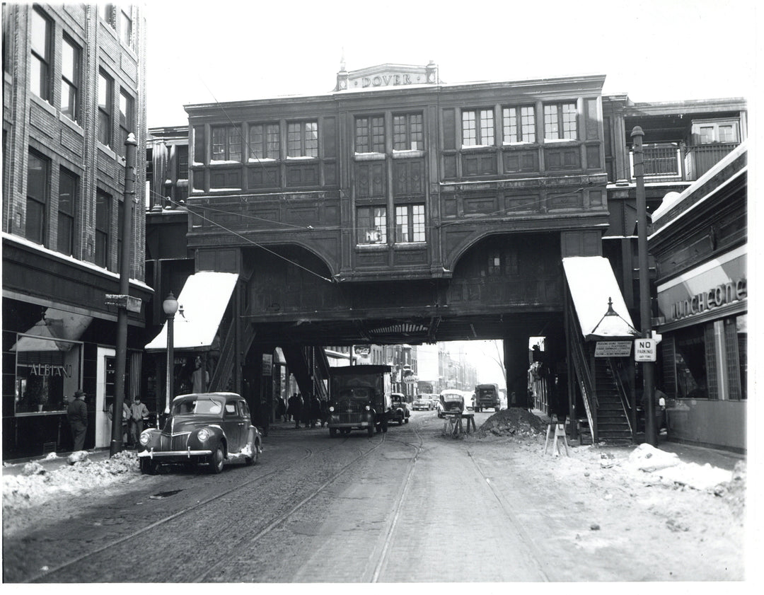 Dover Station from Dover Street, Boston, Massachusetts Circa 1930s - 1940s