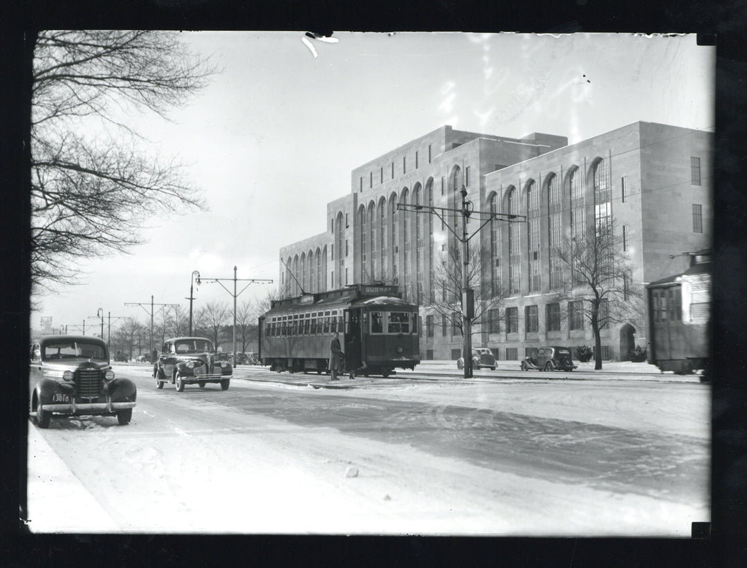 Boston Type 4 Semi-Convertible Streetcar at Boston University, Massachusetts Circa 1930s