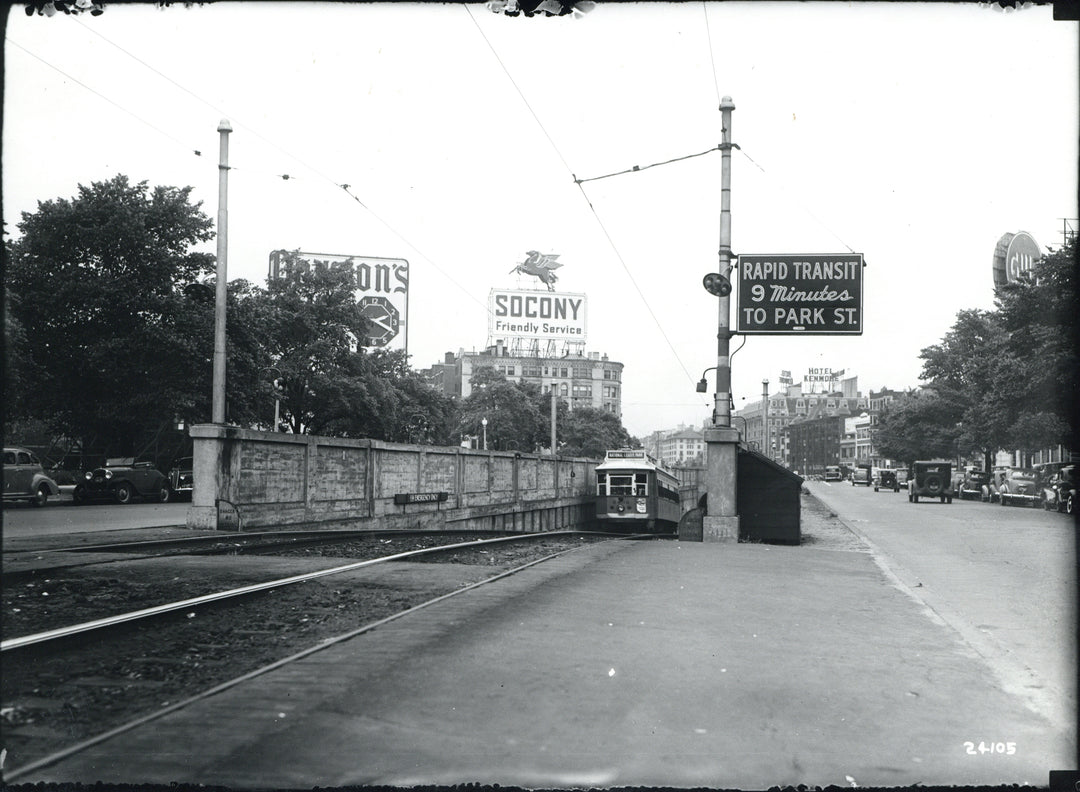 Commonwealth Avenue Incline with Type 4 Streetcar Circa 1930s