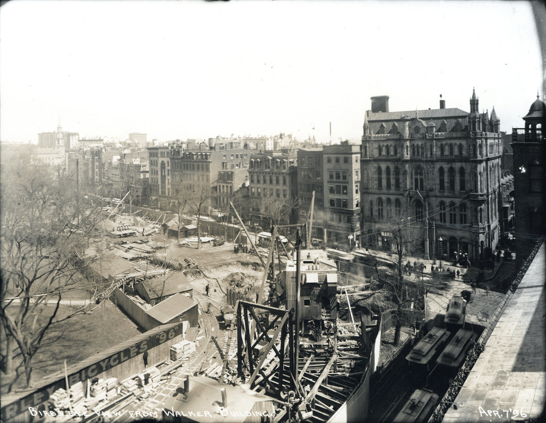 Constructing Boylston Street Station, Boston, Massachusetts, April 7, 1896