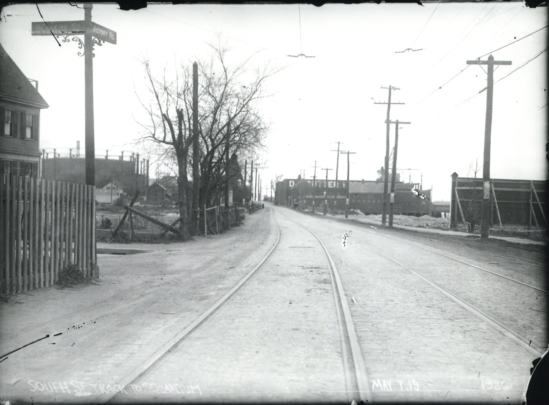 Streetcar Tracks on South Street to Squantum, Quincy, Massachusetts 1919