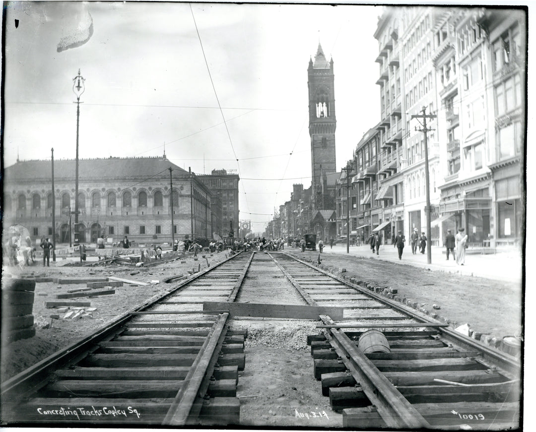 Streetcar Trackwork at Copley Square, Boston, Massachusetts, August 3, 1914
