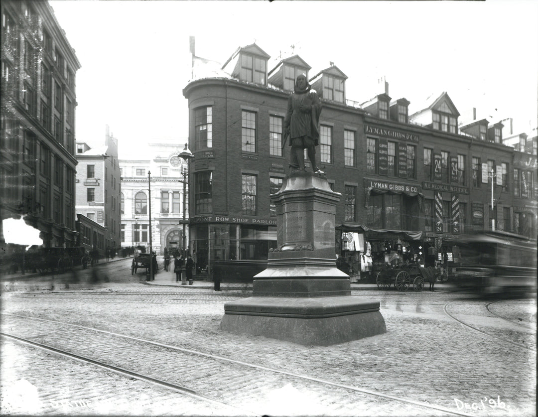Winthrop Statue at Scollay Square, Boston, Massachusetts 1896