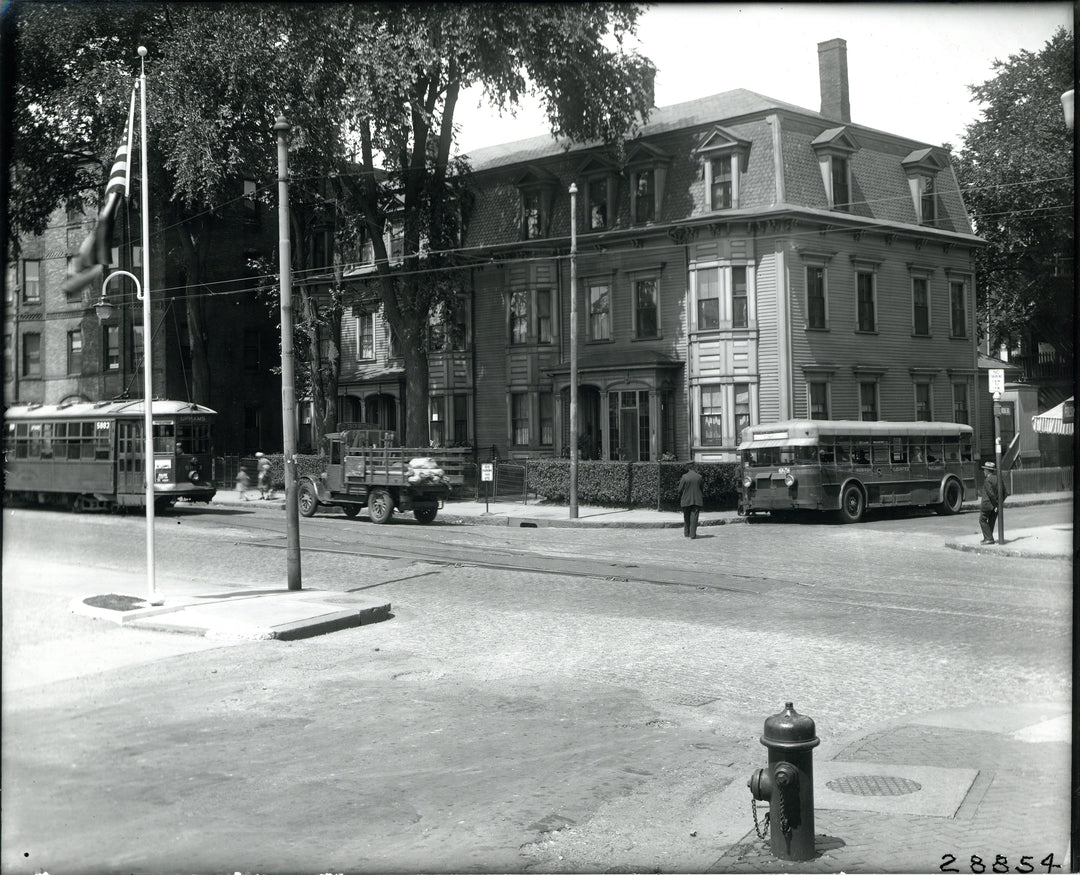 BERy Type 5 Semi-Convertible Streetcar and Bus, Dorchester, Massachusetts Circa 1930s