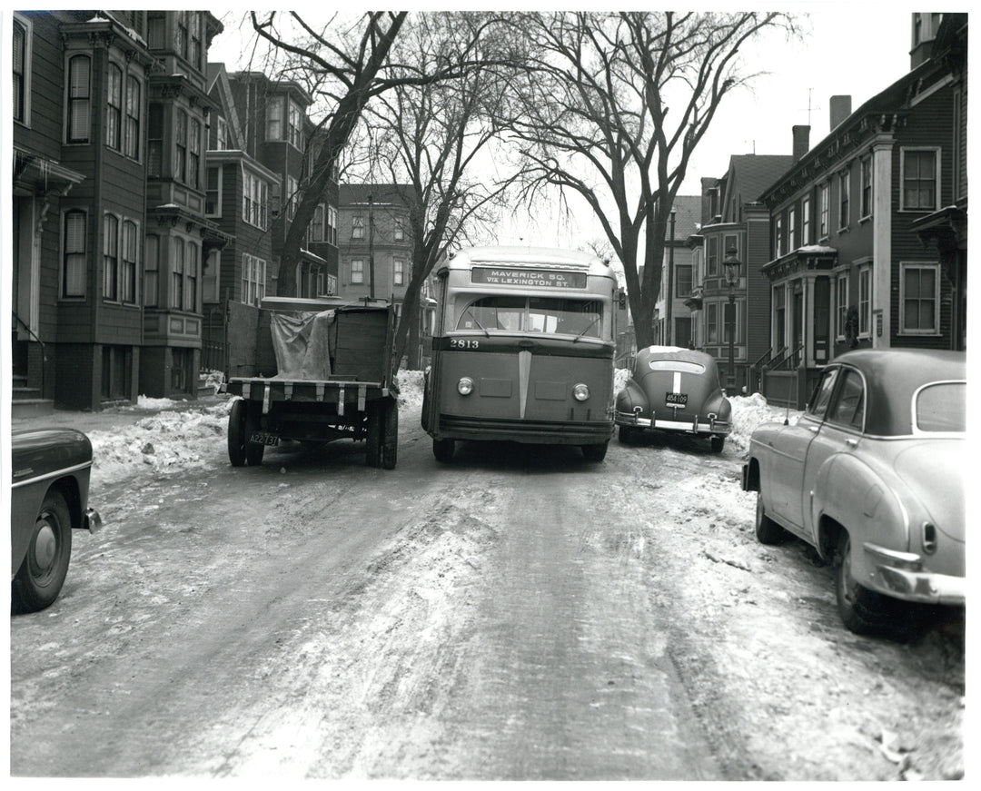 Bus #2813 in East Boston, Massachusetts
