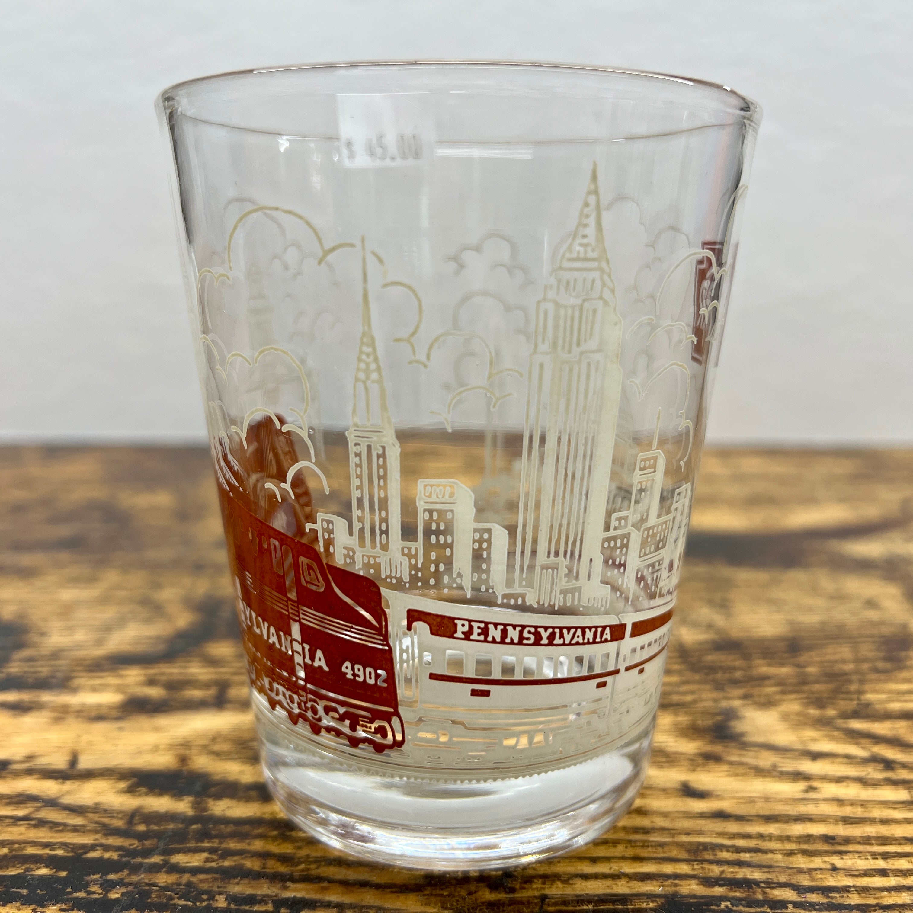 Pennsylvania Railroad Souvenir Tumbler Glass