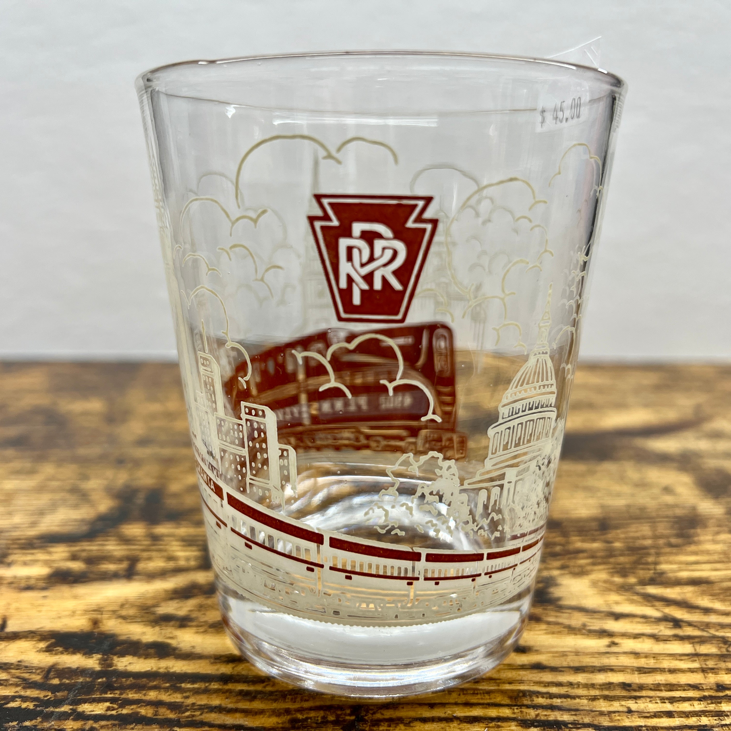 Pennsylvania Railroad Souvenir Tumbler Glass