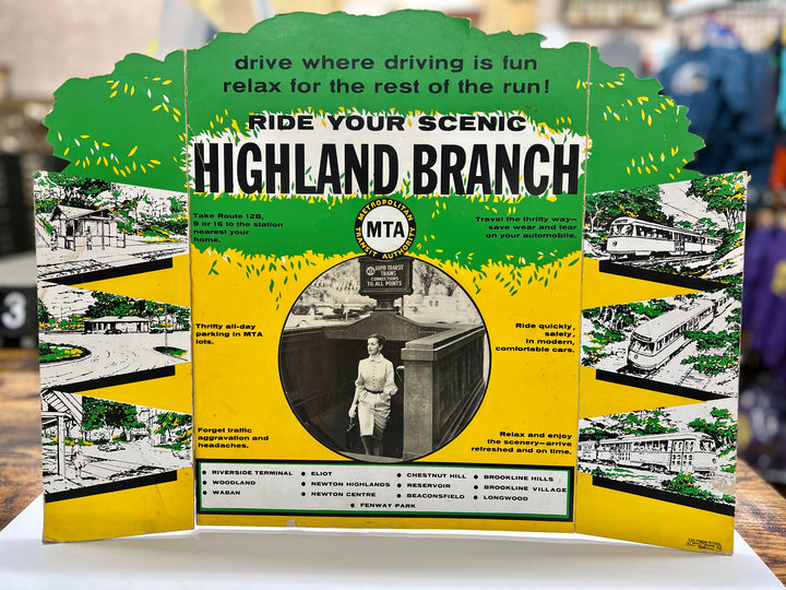 Boston Metropolitan Transit Authority (MTA) Highland Branch (now Riverside Branch) Ad Card