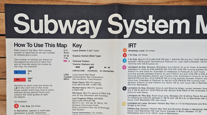 New York City Subway Map 1978 (Oversize) - Massimo Vignelli
