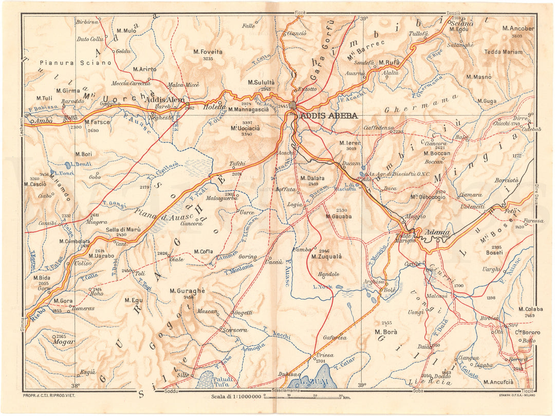 Ethiopia (Central Part) 1938 (Addis Ababa Region)