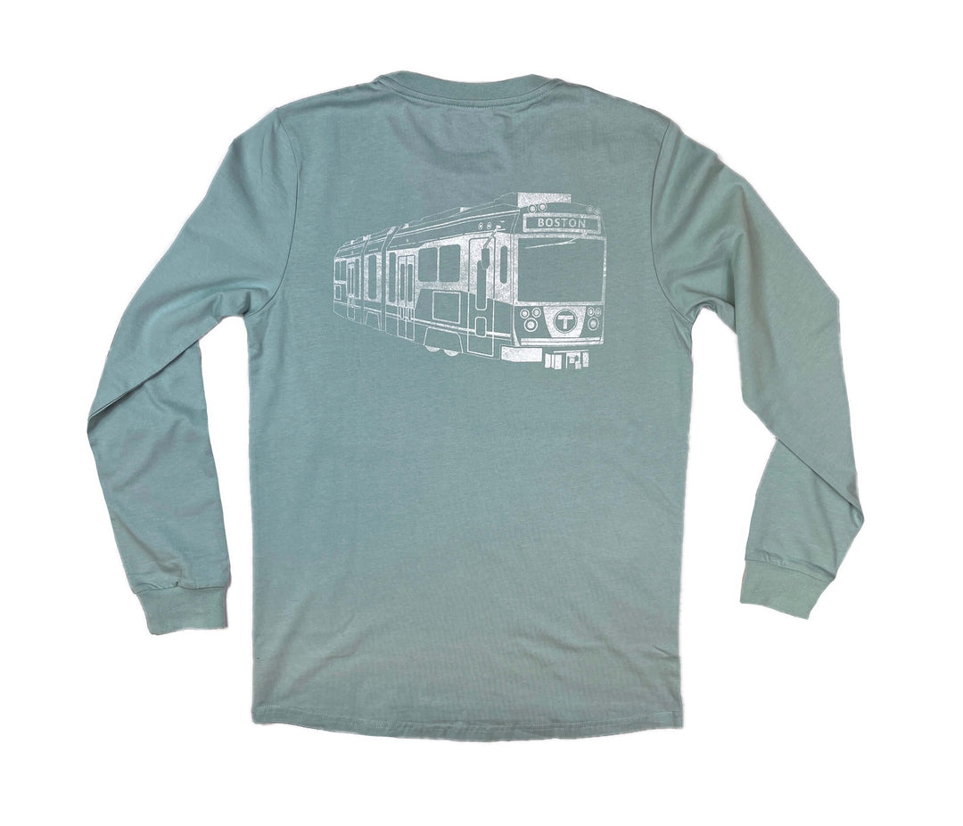 Boston MBTA Green Line Trolley and T Logo Long Sleeve Shirt