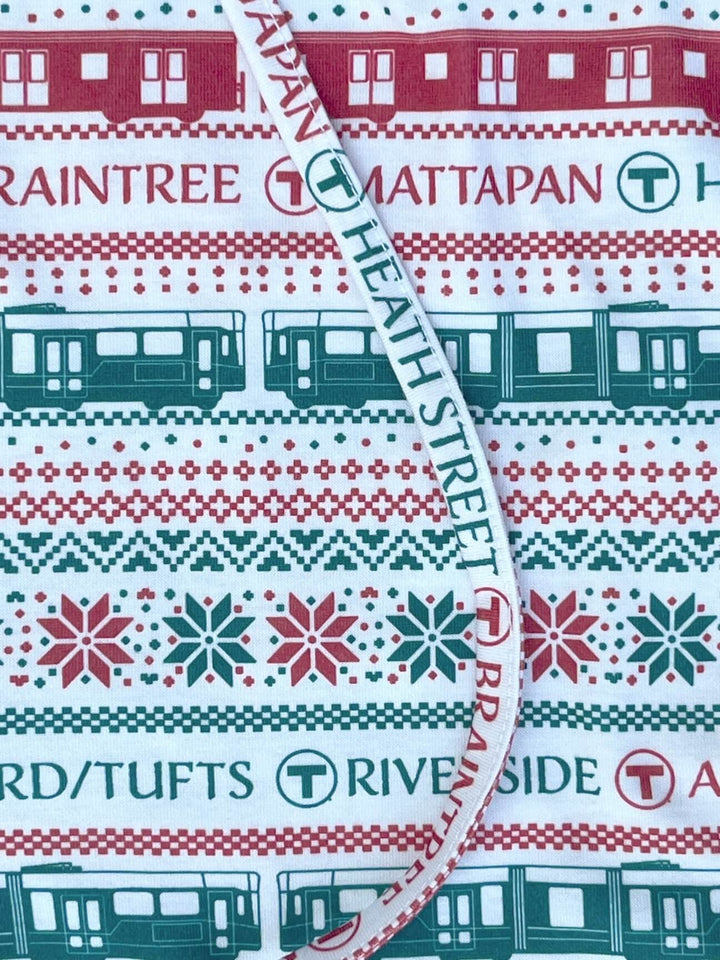 Boston MBTA Red/Green Holiday Pajama Pants (ADULT)