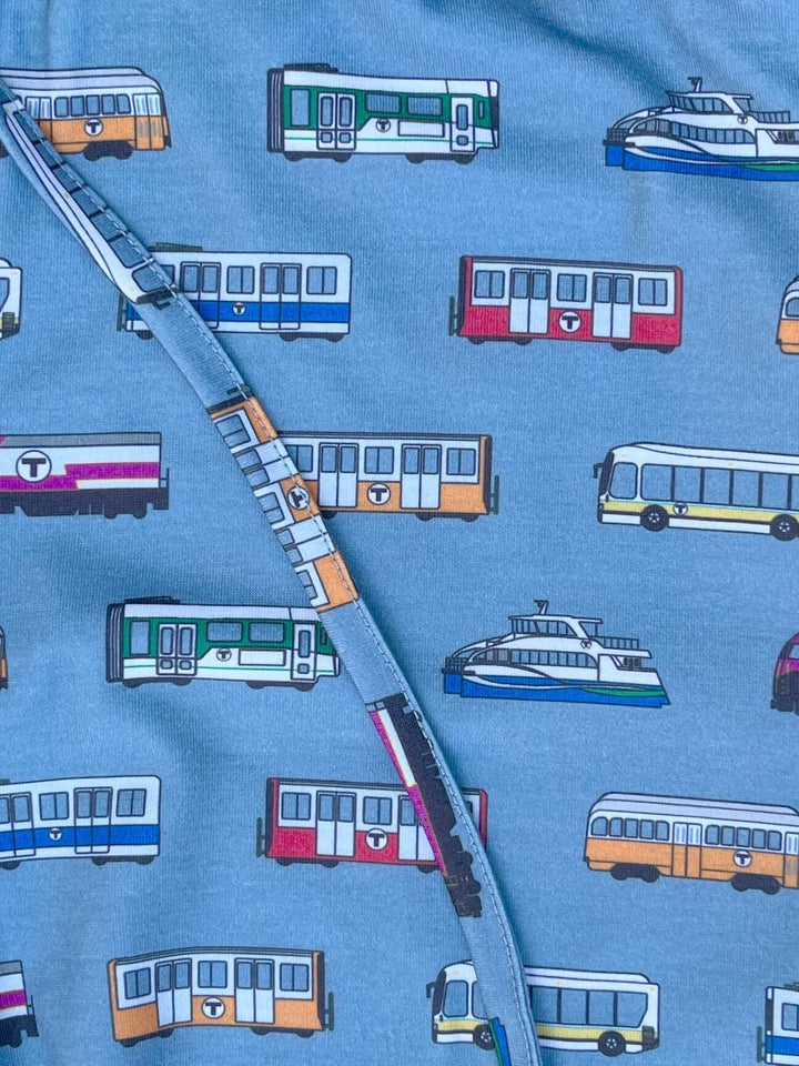 Boston MBTA Vehicle Patten Blue Pajama Pants (ADULT)