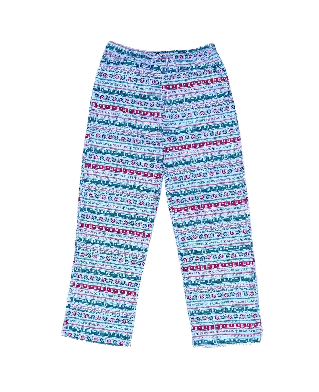 Boston MBTA Red/Green Holiday Pajama Pants (ADULT)