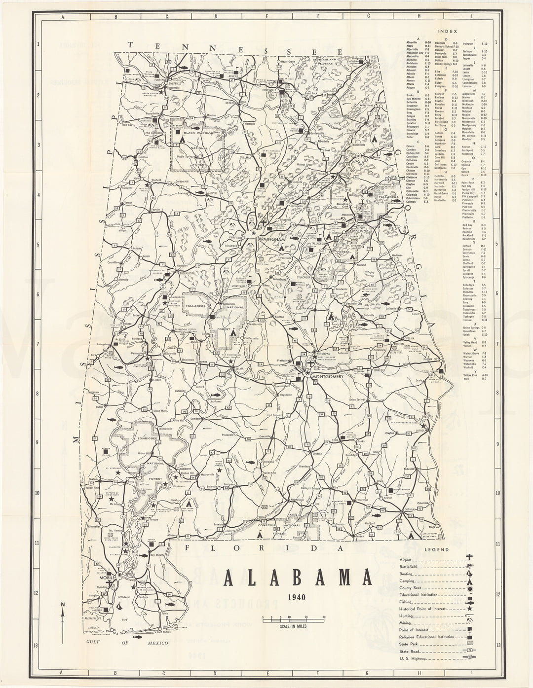 Alabama 1940: State Map