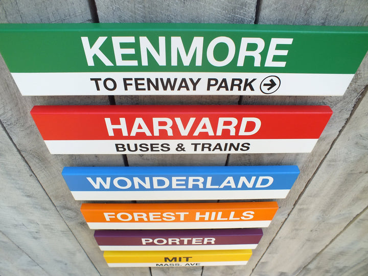MBTA Blue Line Replica Wood Station Signs (22")