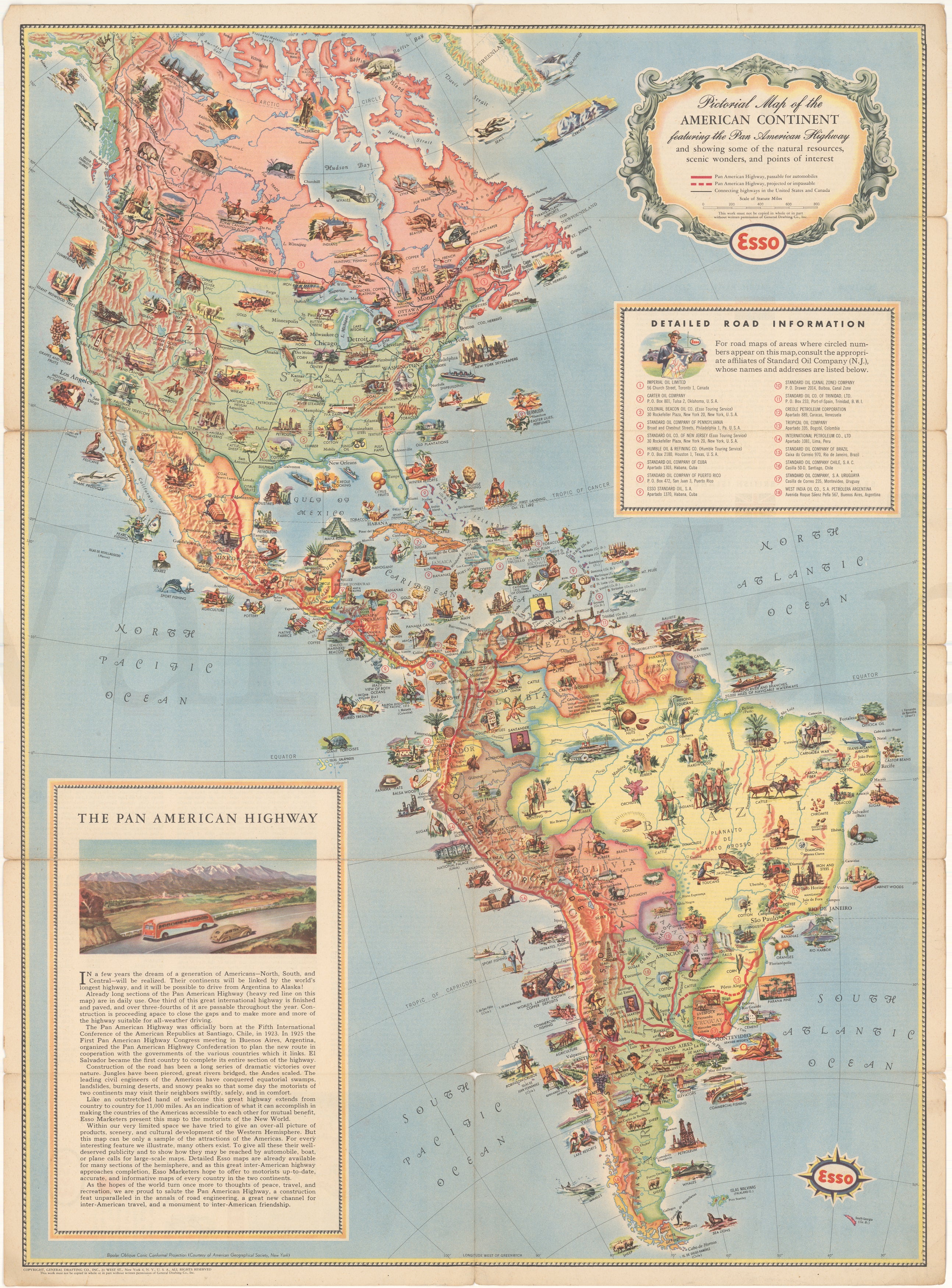 The Americas & Pan American Highway c.1940 – WardMaps LLC