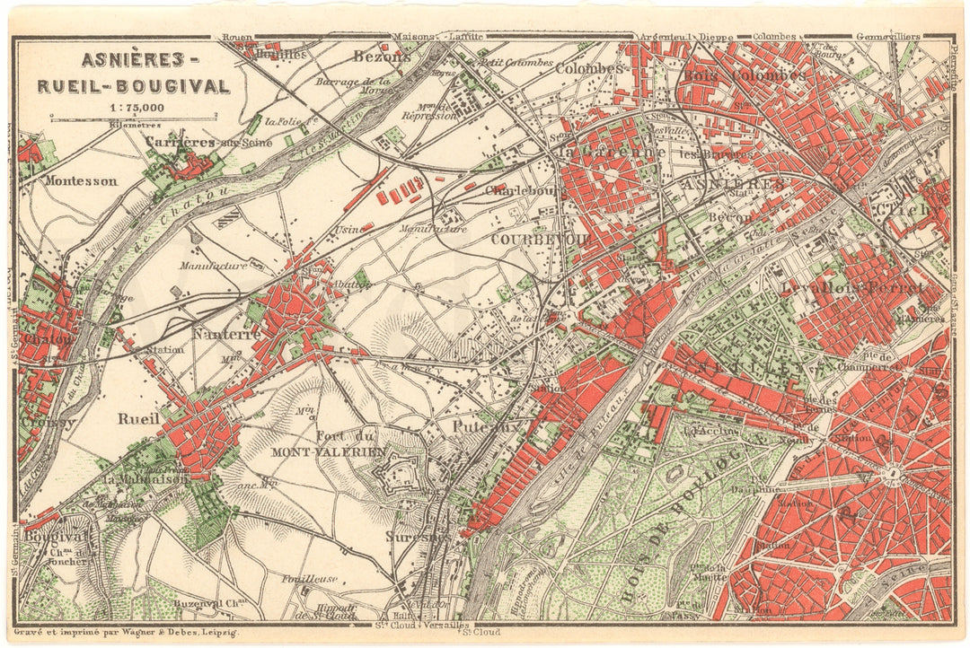 Paris, France 1937: Northwest Suburbs