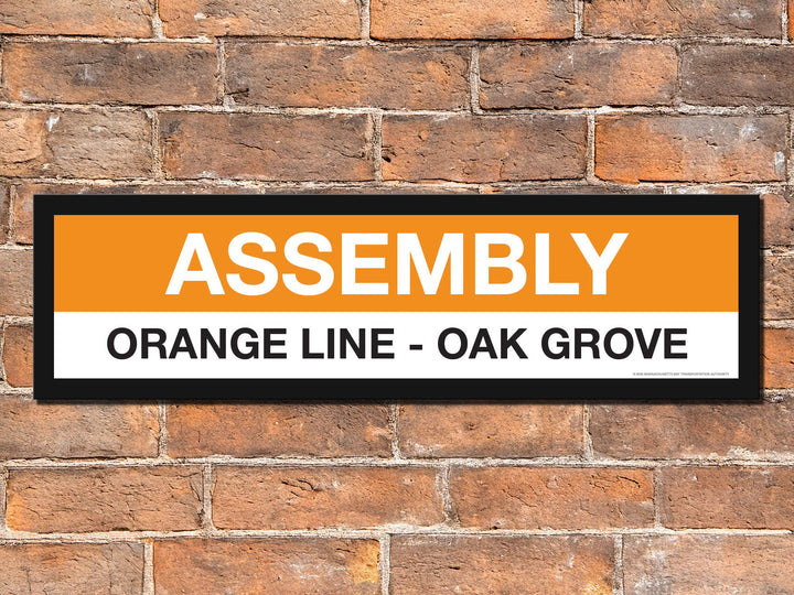 Boston MBTA ORANGE LINE Framed Replica Station Signs