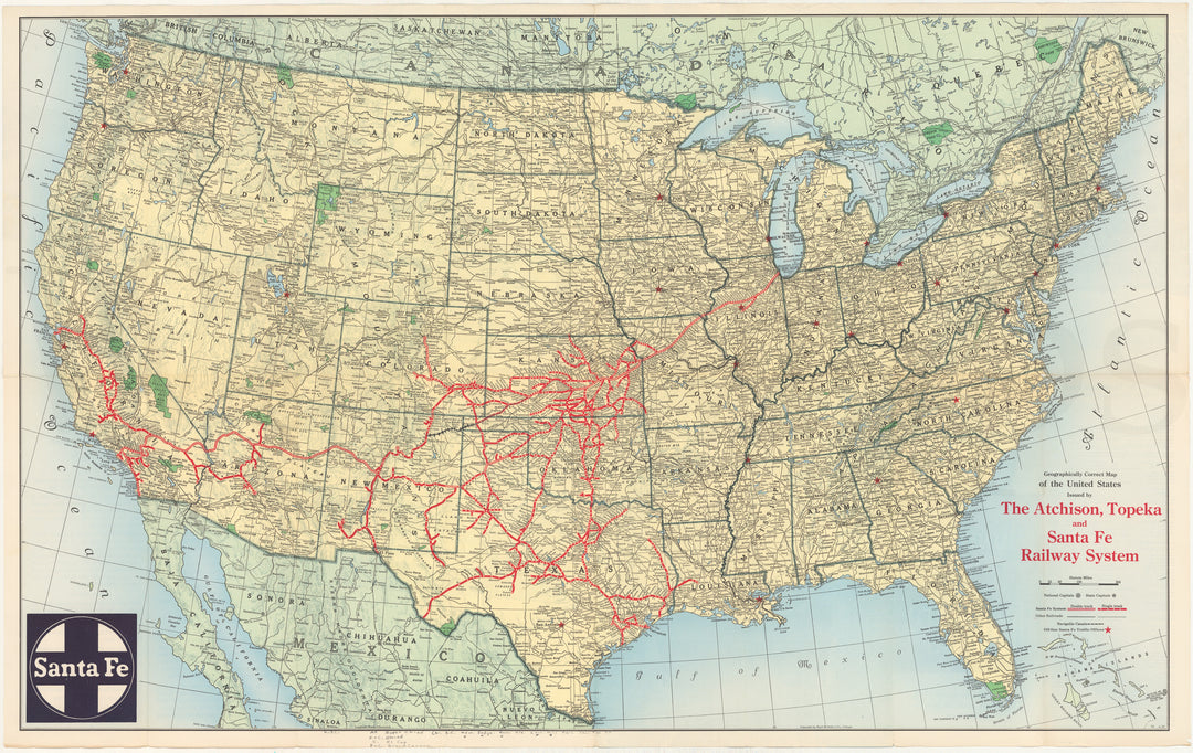 United States 1957: Atchison, Topeka, & Santa Fe Railway System