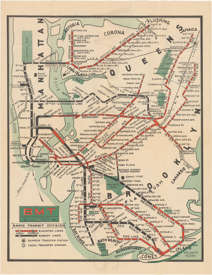 New York City Subway 1931: BMT Lines Rapid Transit Division