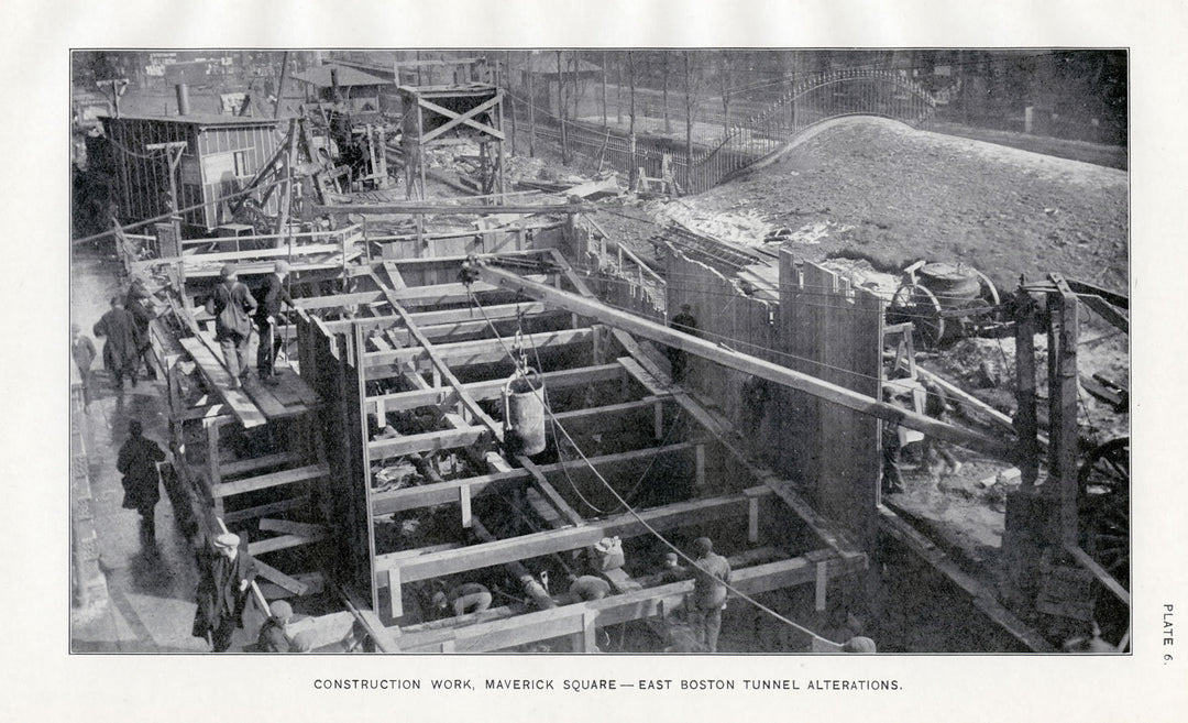 BTD Report 1921 Plate 06: Maverick Station Construction, East Boston, Massachusetts