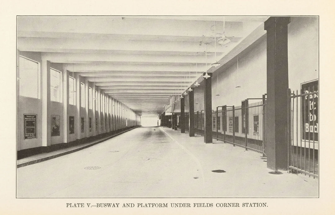 BTD Report 1927 Plate 05: Fields Corner Station Busway, Dorchester, Massachusetts