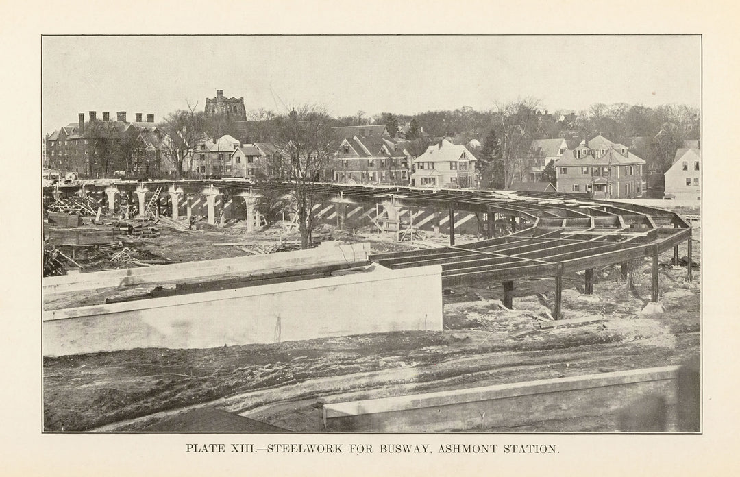 BTD Report 1927 Plate 13: Ashmont Station Busway Steelwork, Dorchester, Massachusetts