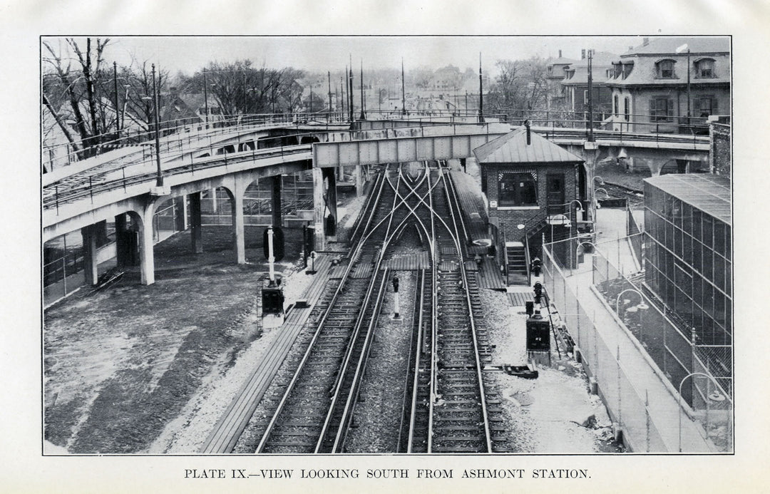 BTD Report 1928 Plate 09: Ashmont Station Looking South, Dorchester, Massachusetts