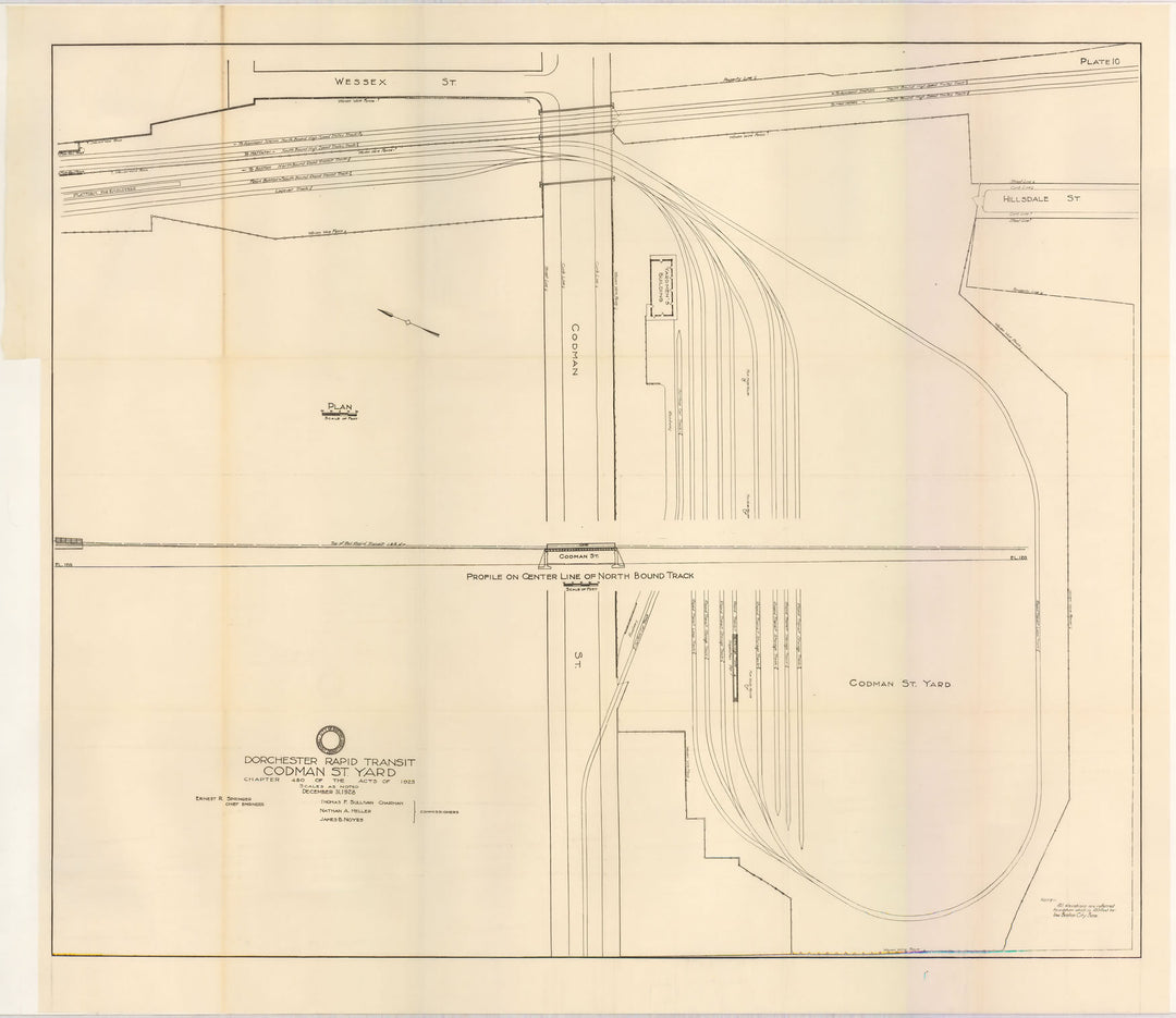 BTD Report 1928 Plate 10: Codman Yard Plan, Dorchester, Massachusetts