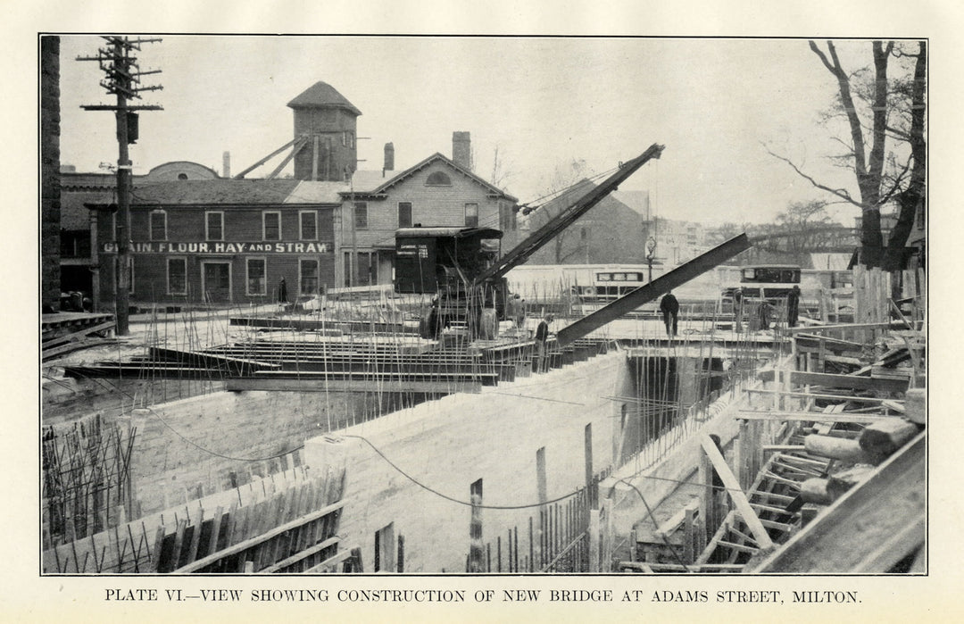 BTD Report 1929 Plate 06: Adams Street Bridge, Milton, Massachusetts