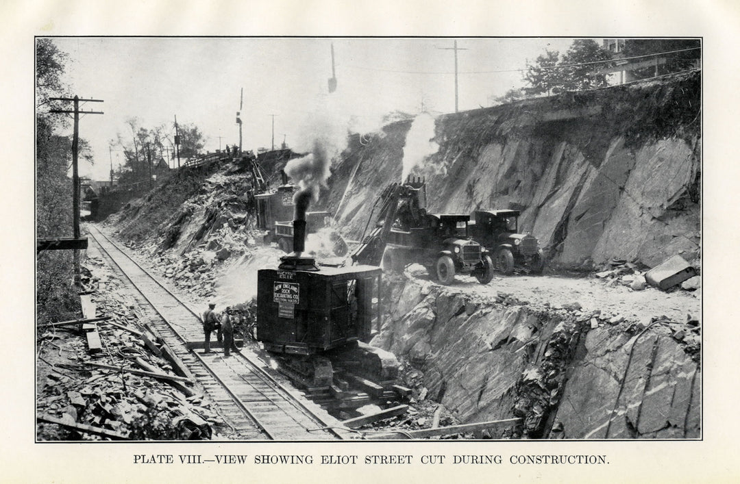 BTD Report 1929 Plate 08: Eliot Street Cut, Mattapan Line, Milton, Massachusetts