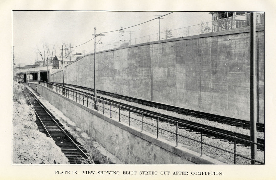 BTD Report 1929 Plate 09: Eliot Street Cut, Mattapan Line, Milton, Massachusetts