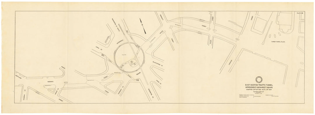 BTD Report 1934 Plate 08: Haymarket - Sumner Tunnel Traffic Improvements, Boston, Massachusetts