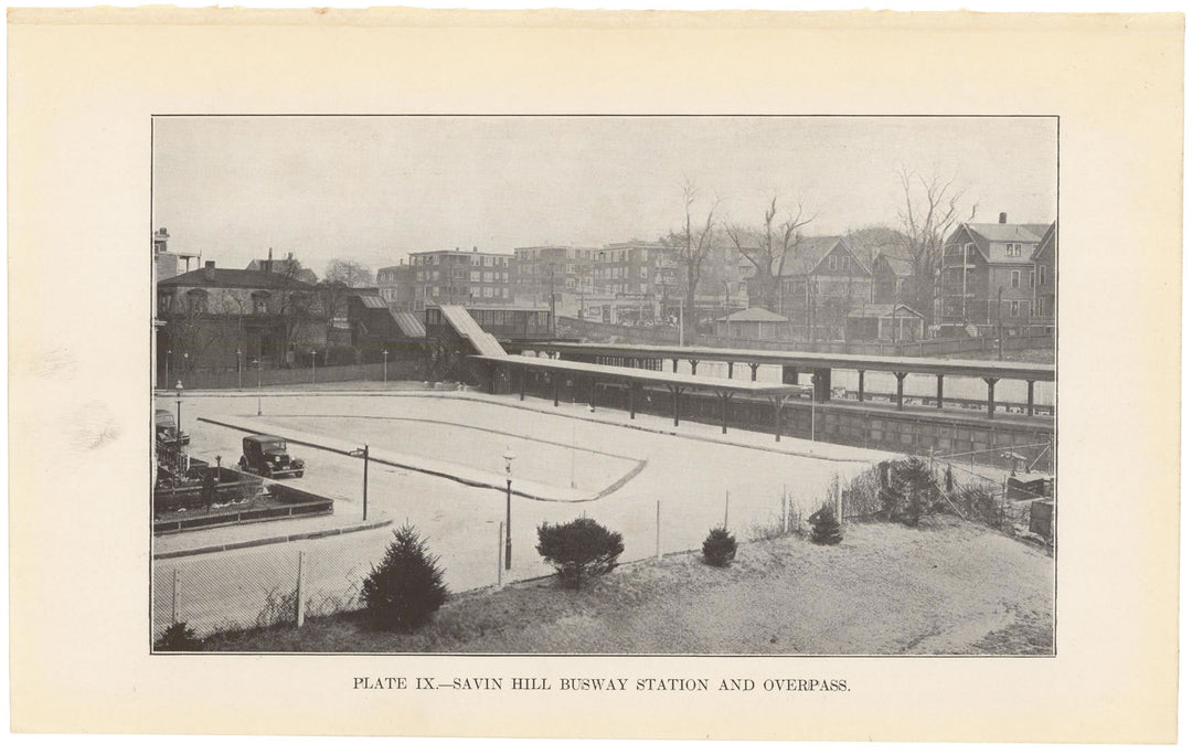 BTD Report 1934 Plate 09: Savin Hill Station Busway, Dorchester, Massachusetts