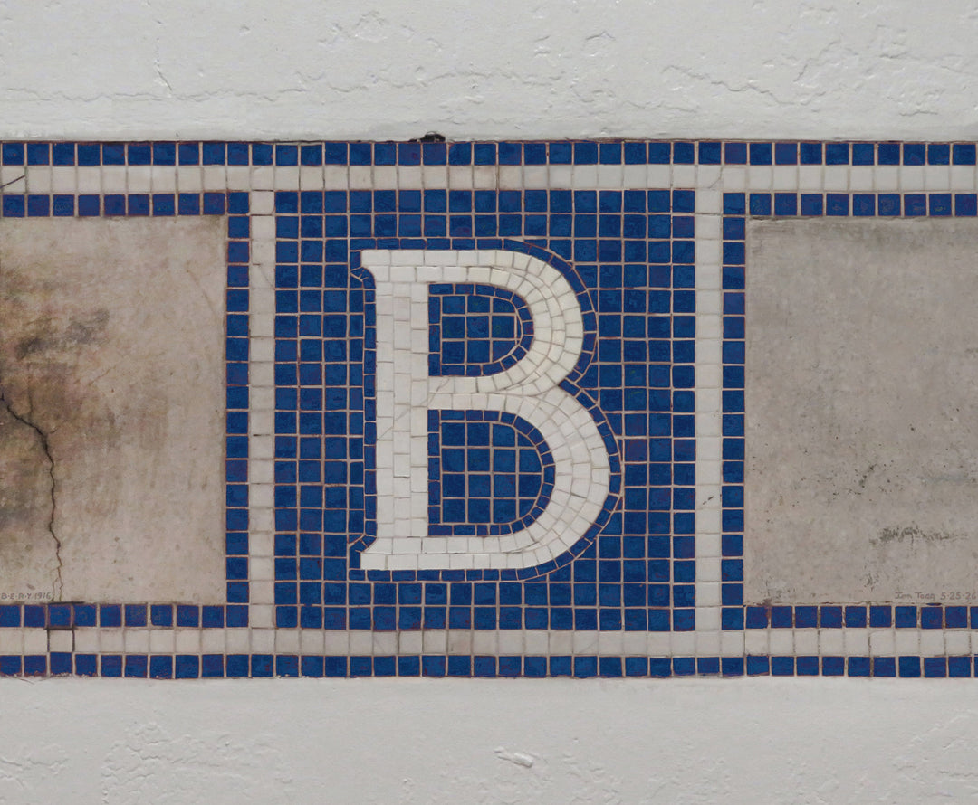 Boston MBTA Vintage "B" (Bowdon Station) Mosaic Tile Fine Art Print