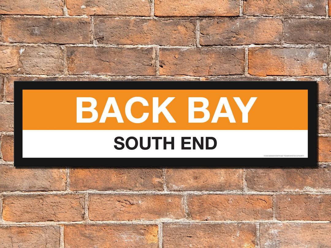 Boston MBTA ORANGE LINE Framed Replica Station Signs