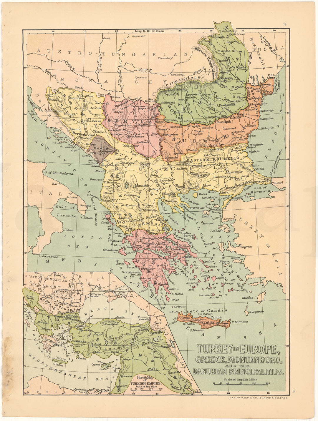 Balkans, Greece, Turkey circa 1880