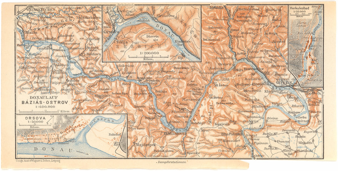 Danube River from Bazias to Ostrovu Mare, Romania 1911