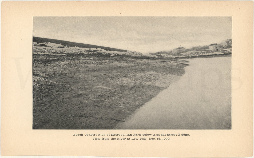 Charles River Dam Report 1903: Beach Below Arsenal Street, Boston, Massachusetts